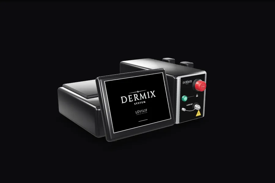 3D model of the DERMIX System LÉVILIF laser device, which you can rotate and zoom